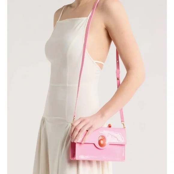 NWT Cult Gaia Pink Frida HandBag with Detachable Crossbody Strap - Picture 4 of 15